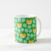 Tiger nahtlose Muster mit tropischen Blätter. Kid Kaffeetasse (VorderseiteRechts)