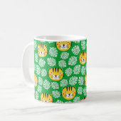 Tiger nahtlose Muster mit tropischen Blätter. Kid Kaffeetasse (Vorderseite Links)