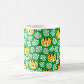 Tiger nahtlose Muster mit tropischen Blätter. Kid Kaffeetasse (Mittel)