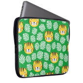Tiger nahtlose Muster mit tropischen Blätter. Kid Laptopschutzhülle (Vorne Rechts)