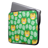 Tiger nahtlose Muster mit tropischen Blätter. Kid Laptopschutzhülle (Vorderseite Links)
