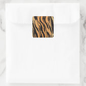 Tiger nahtloser Muster Textur Hintergrund Quadratischer Aufkleber (Tasche)
