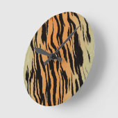 Tiger nahtloser Muster Textur Hintergrund Runde Wanduhr (Winkel)