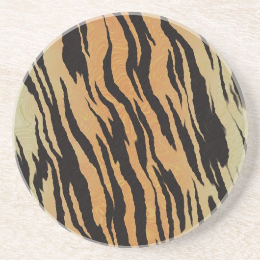 Tiger nahtloser Muster Textur Hintergrund Sandstein Untersetzer (Vorne)