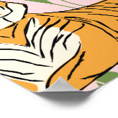 Tiger Nahtloses Muster: Exotischer Vintager Stil Poster (Ecke)