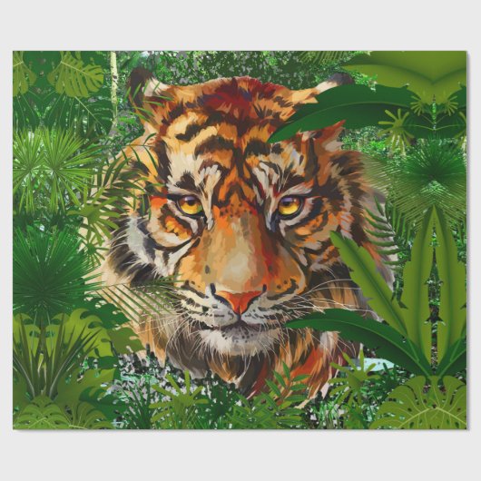 Tiger | Natureschwalzpapier Geschenkpapier (Flach)