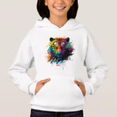 Tiger Neon Ink Splash Hoodie (Vorderseite)