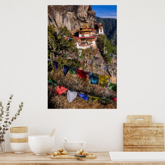 Tiger-Nest-Kloster, Bhutan Poster (Küche)