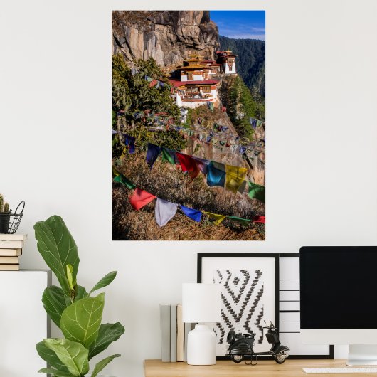 Tiger-Nest-Kloster, Bhutan Poster (Heimbüro)