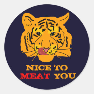 Tiger Nice to Meetings You lustig anpassbar Runder Aufkleber