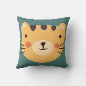 Tiger Niedlich Green Kinderzimmer Baby Room Kissen (Rückseite)