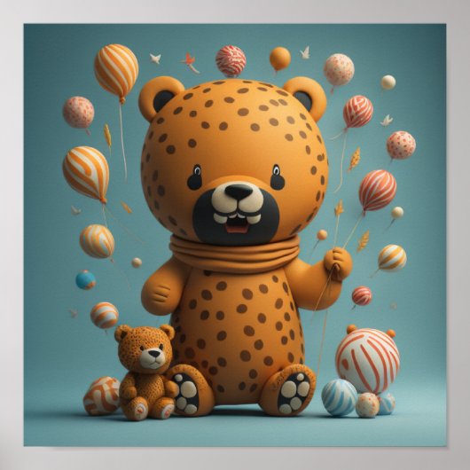 Tiger Niedliches Baby Poster (Vorne)