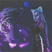 Tiger Night Aufkleber (Vorderseite)
