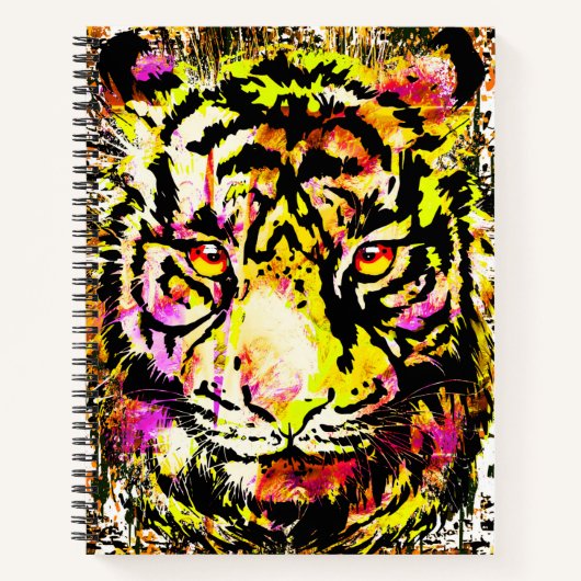 Tiger-Notebook - Yellow Tiger Artwork - Wildlife Notizblock (Vorderseite)