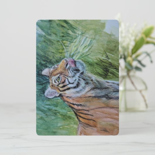 Tiger Notecards Dankeskarte (Stehend Vorderseite)