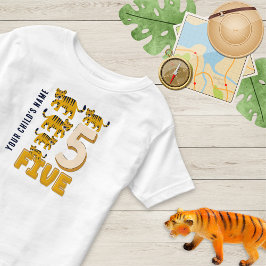 Tiger Nummer fünf Niedlich Personalisiert Kleinkind T-shirt