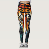 “Tiger of Mine” – Colourful Tiger Portrait Leggings (Vorderseite)