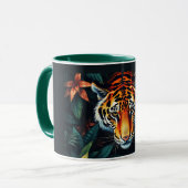 “Tiger of Mine” – Colourful Tiger Portrait Tasse (Vorderseite Links)