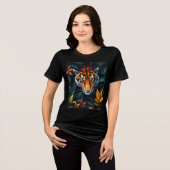 “Tiger of Mine” – Colourful Tiger Portrait Tri-Blend Shirt (Vorderseite voll)