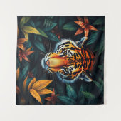 “Tiger of Mine” – Colourful Tiger Portrait Wandteppich (Vorderseite (Horizontal))