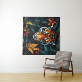 “Tiger of Mine” – Colourful Tiger Portrait Wandteppich (Beispiel (Horizontal))