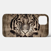 Tiger on Wood Grain 2 Case-Mate iPhone Hülle (Rückseite (Horizontal))