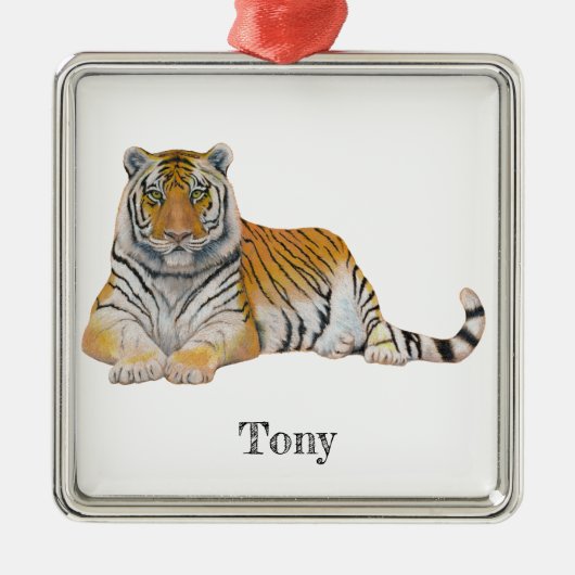 Tiger Ornament Aus Metall (Vorne)