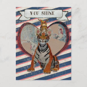 TIGER & OWL VALENTINSTAG Postkarte