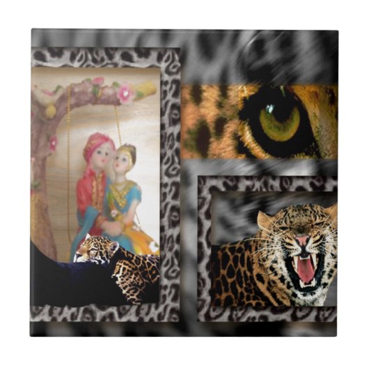 Tiger & Paar Kunstprint Fliese (Vorderseite)