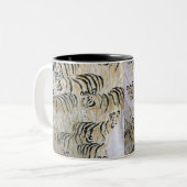 Tiger Painting Pattern Art Zweifarbige Tasse (Vorderseite Links)