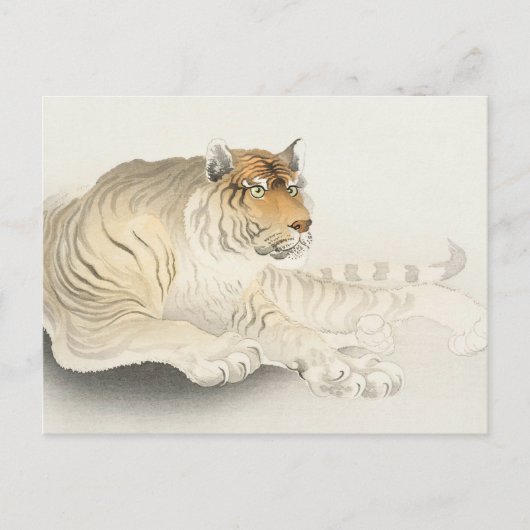 Tiger Painting von Ohara Koson Postkarte (Vorderseite)
