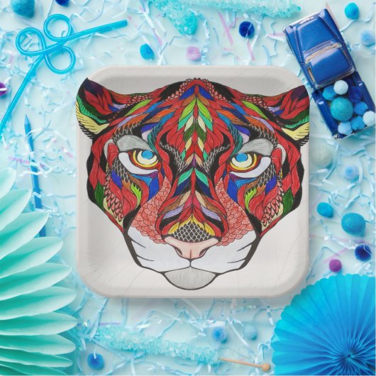 Tiger-Papierplatte Pappteller (Party)