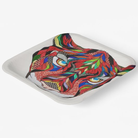 Tiger-Papierplatte Pappteller (Gewinkelt)