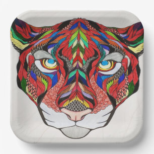 Tiger-Papierplatte Pappteller
