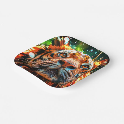 Tiger Pappteller (Gewinkelt)