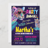 Tiger Party Animal Colorful BIdday Einladung (Vorderseite)