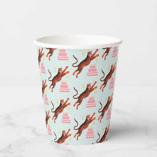 Tiger Party Animals Safari Zoo Birthday Pappbecher (Vorderseite)