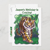 Tiger-Party-Center Einladungspostkarte (Vorne/Hinten)