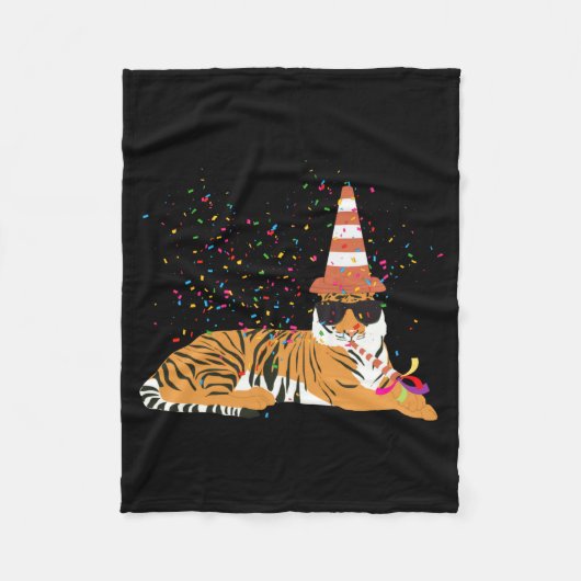 Tiger Partying Animals Having A Party Fleecedecke (Vorderseite)