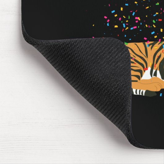 Tiger Partying Animals Having A Party  Mousepad (Ecke)