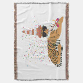 Tiger Partying - Tiere mit Party Decke (Vorderseite Vertikal)