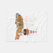 Tiger Partying - Tiere mit Party Fleecedecke (Vorderseite (Horizontal))