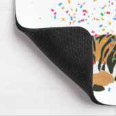 Tiger Partying - Tiere mit Party Mousepad (Ecke)