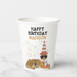 Tiger Partying - Tiere mit Party Pappbecher