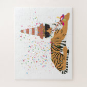 Tiger Partying - Tiere mit Party Puzzle (Vertikal)
