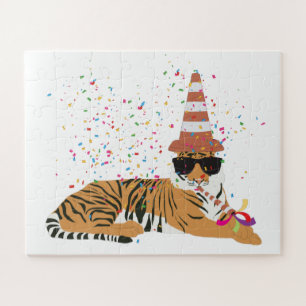 Tiger Partying - Tiere mit Party Puzzle