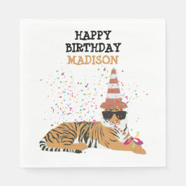 Tiger Partying - Tiere mit Party Serviette