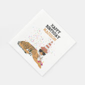 Tiger Partying - Tiere mit Party Serviette (Ecke)