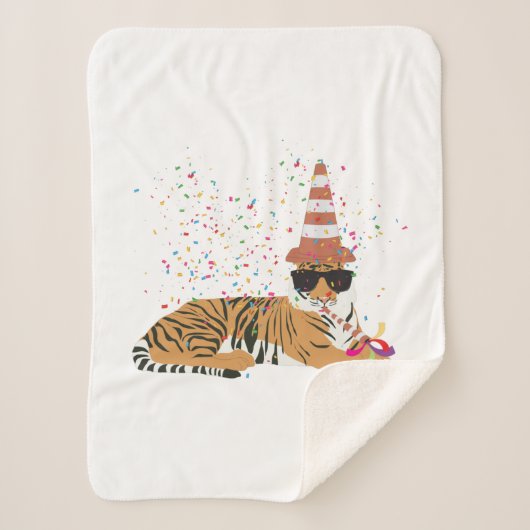 Tiger Partying - Tiere mit Party Sherpadecke (Vorderseite)