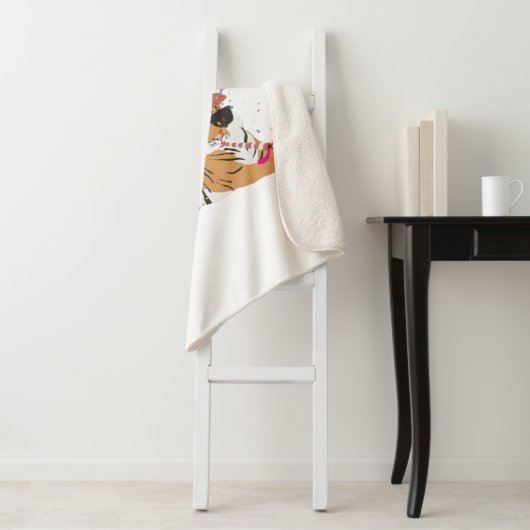 Tiger Partying - Tiere mit Party Sherpadecke (Beispiel)